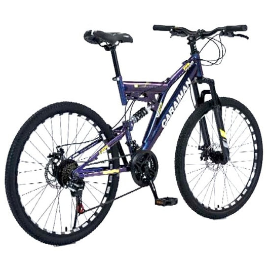 Bicicleta 26 inch full Suspensie, frane pe disc, Albastru cameleon