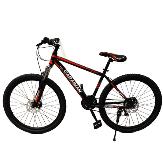 Bicicleta CARAIMAN, 24MTS, Rosu/Negru, Cadru Otel, Frane pe Disc