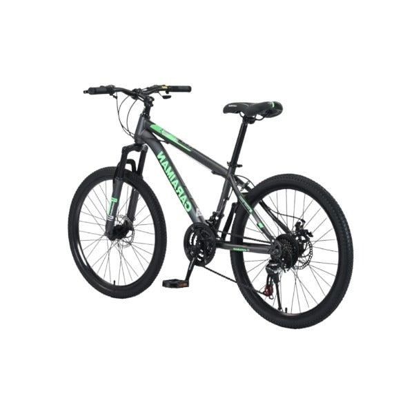 Bicicleta CARAIMAN, 24MTS, Verde-Negru, Cadru Otel, Frane pe Disc