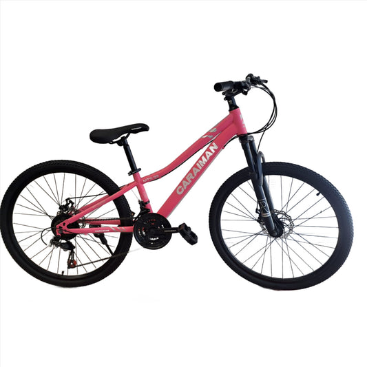 Bicicleta CARAIMAN, 24MTS, Roz, Cadru Otel, Frane pe Disc