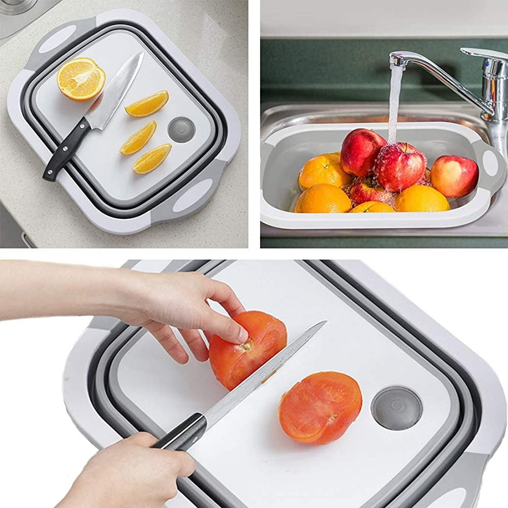 Tocator 3 in 1 multifunctional, pliabil, scurgator, uscator pentru alimente