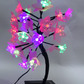 Pomisor cu flori si leduri colorate, 24 leduri, roz, 35 cm