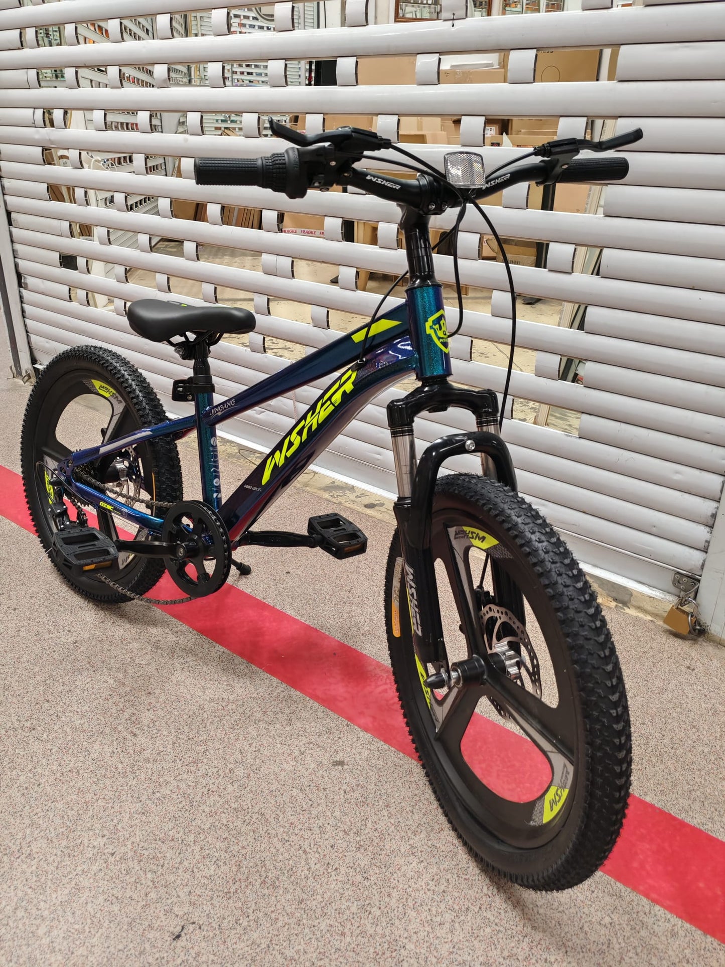 Bicicleta WSHER  XJL 20 Inch, frane pe disc, 7 viteze shimano, verde