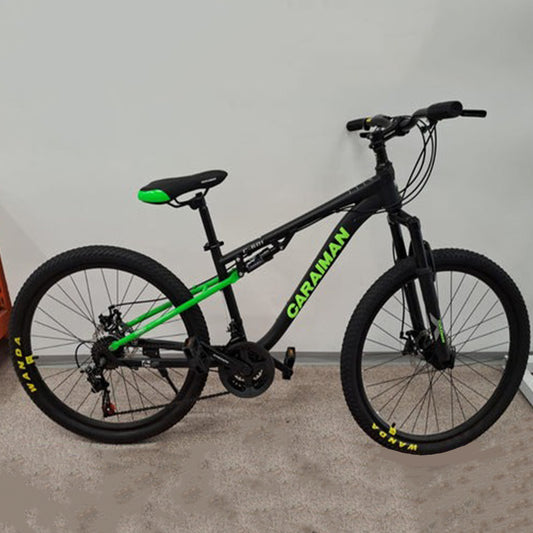 Bicicletă Caraiman, roți 26 inch, suspensie pneumatica, frâne pe disc, Verde