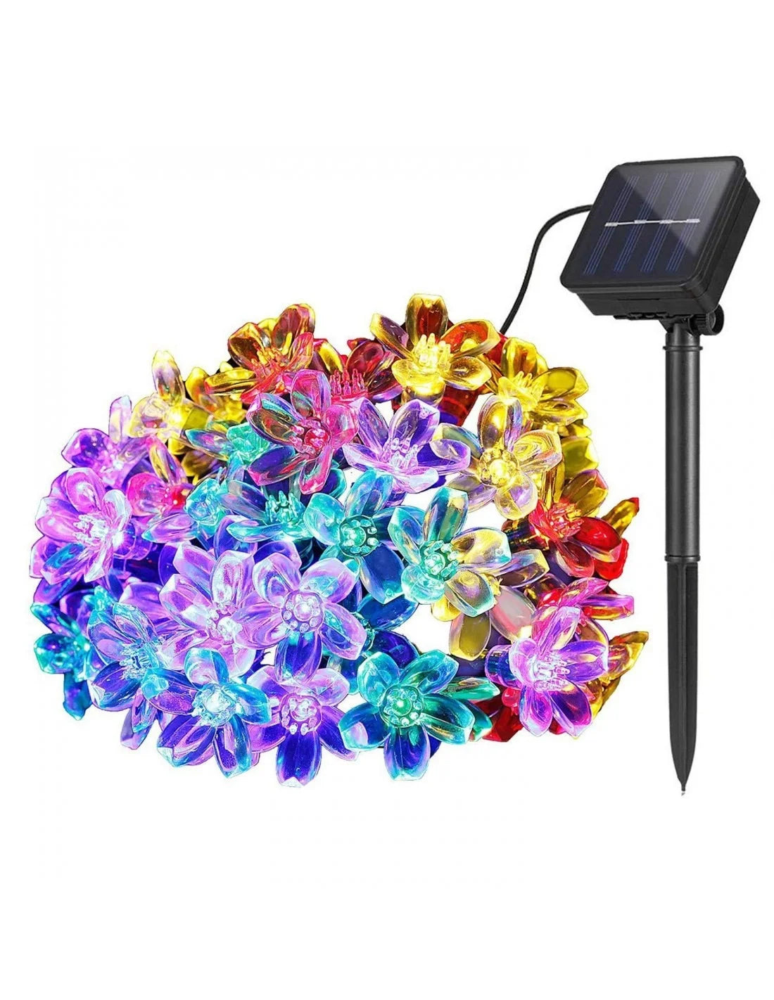 Instalatie solara 50 led, pentru exterior, model floricele, Ip 44