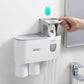Suport 2 pahare magnetice si dispenser pasta de dinti cu 4 periute
